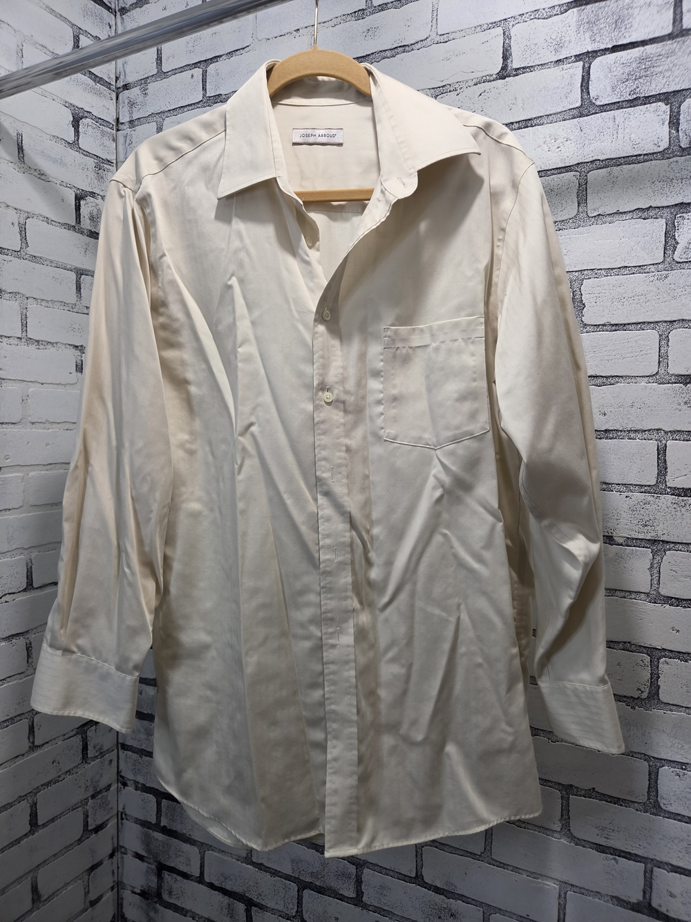 Joseph Abboud Men's Cream Long-Sleeve Dress Shirt